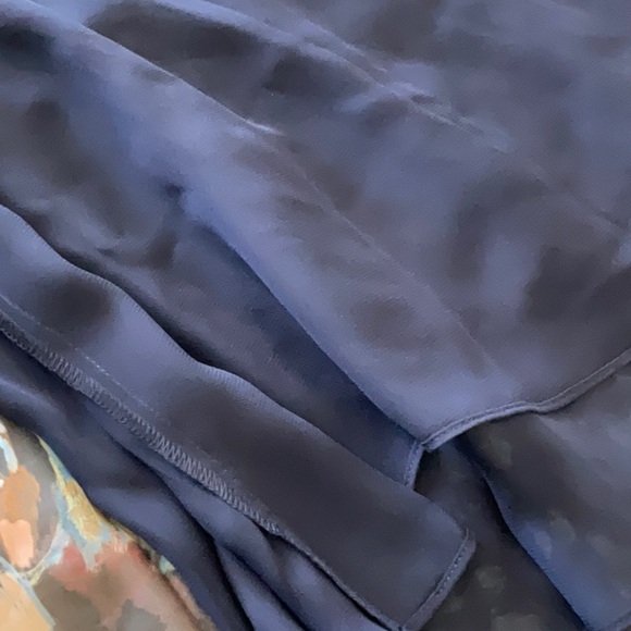 MARCHESA Printed Ruffle Mini Dress      Color: Blue Multi - Picture 8 of 12